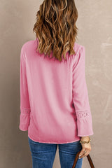 Pink Lace Ruffed Shirt