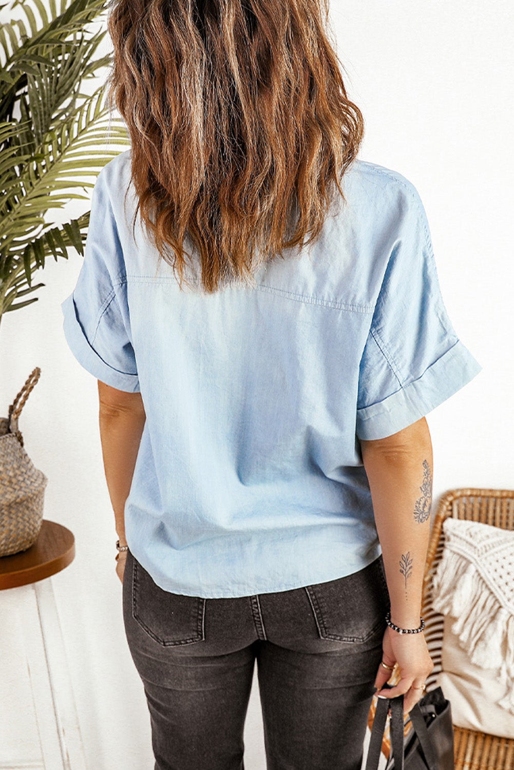 Denim Short Sleeve Shirt