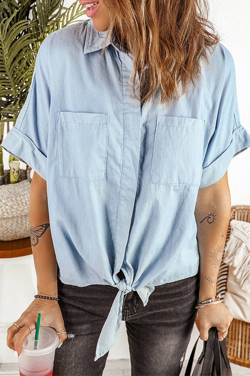 Denim Short Sleeve Shirt