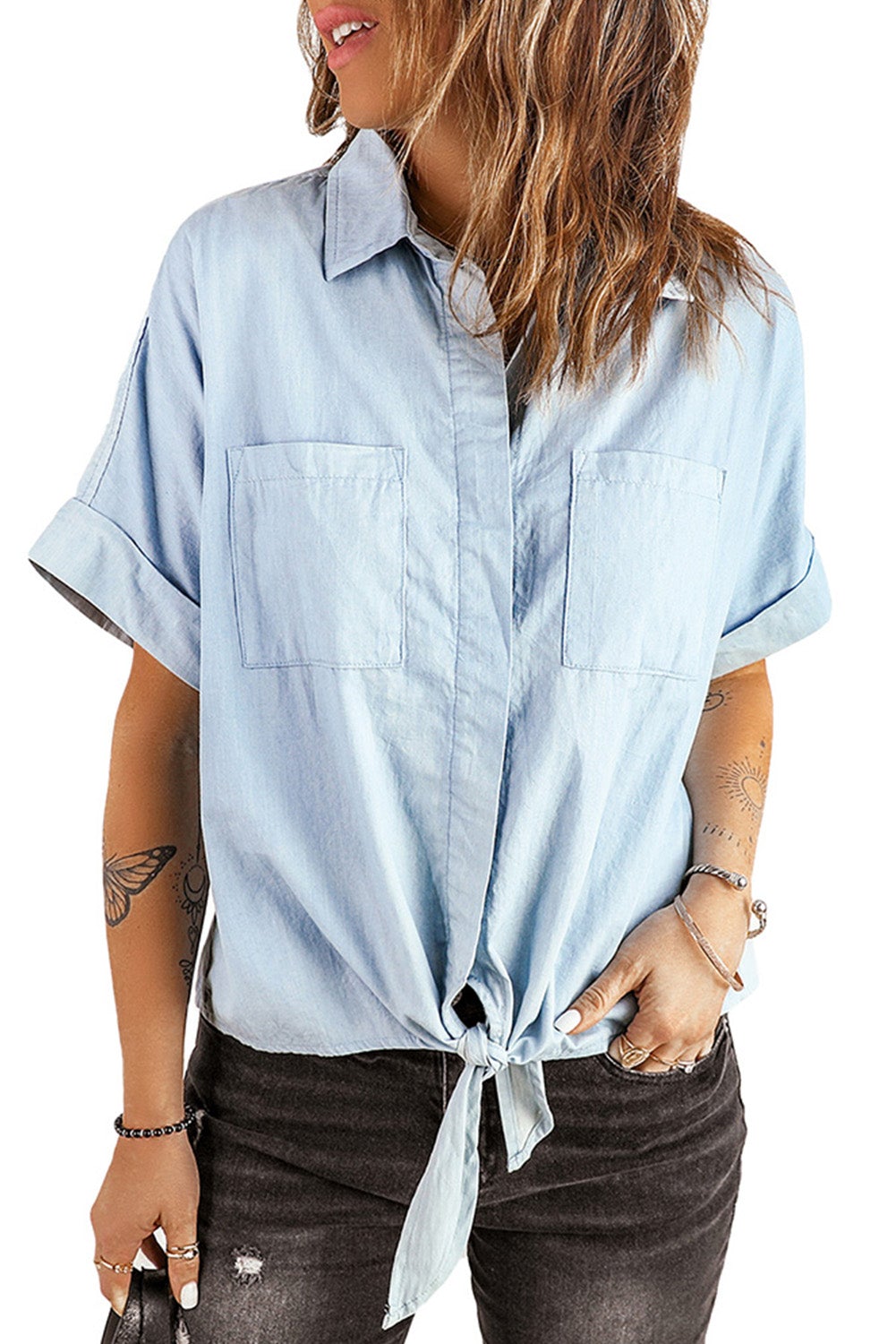 Denim Short Sleeve Shirt