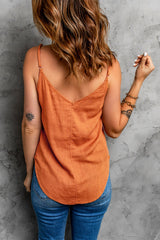 Orange Buttons Front Tank Top