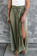 Smocked Waist Maxi Skirt