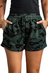 Camo Print Raw Hem Shorts