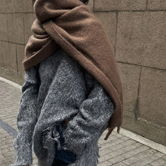 Luxury Cashmere Thick Warm Solid Scarf