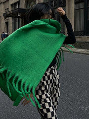 Luxury Cashmere Thick Warm Solid Scarf