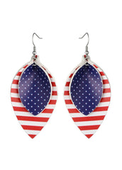 Cute Flag Day Theme Water Drop Earrings