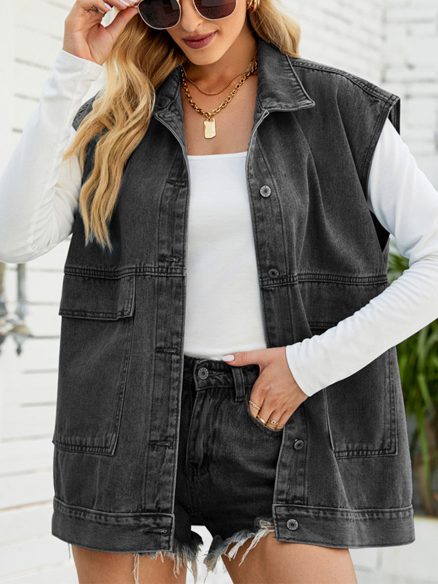 Women's Tank Tops Fashion Trend Denim Sleeveless Tank Top