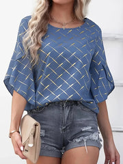 Women's T-Shirts Loose Casual Lotus Leaf Sleeve T-Shirt