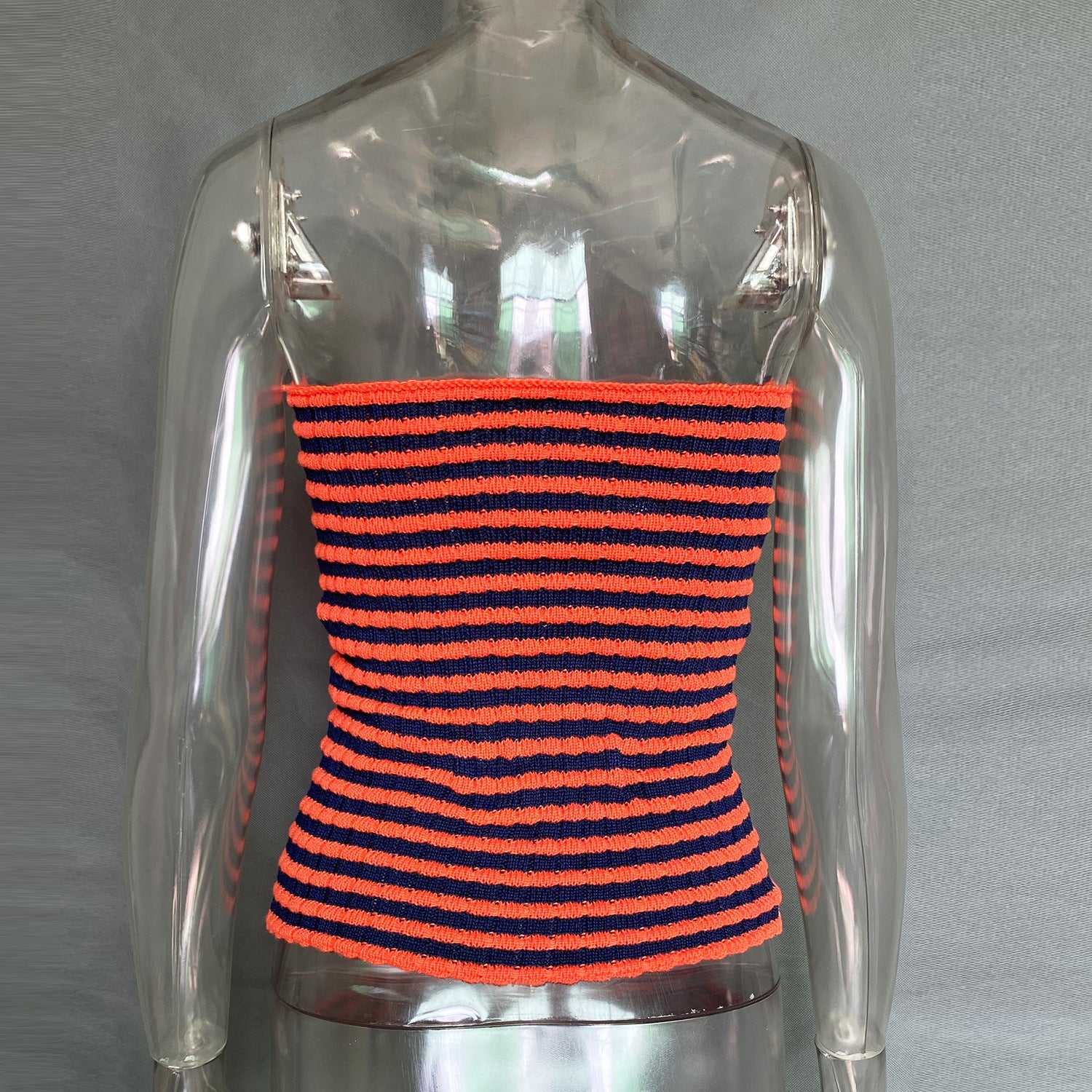 Women's Tank Tops Striped Hollow Knit Bandeau Tank Top