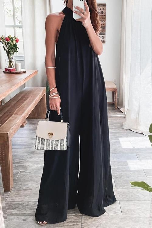 Halter Neck Backless Jumpsuits