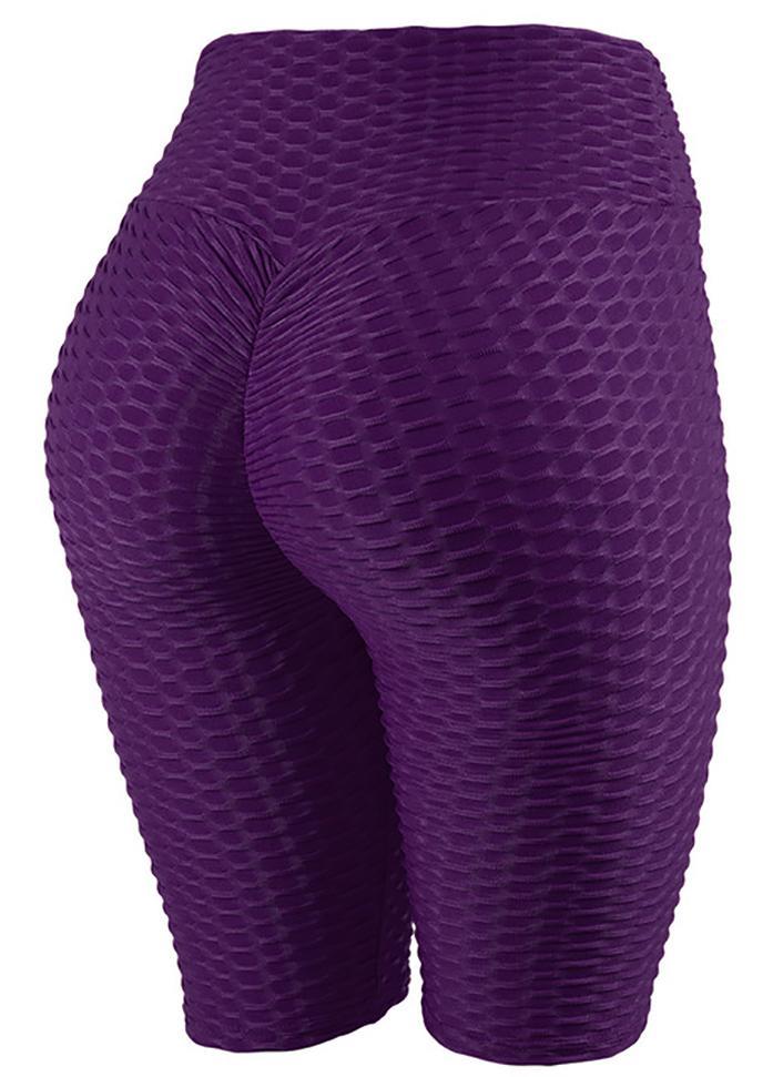 High Waist Solid Color Yoga Shorts