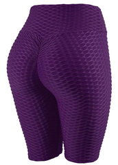 High Waist Solid Color Yoga Shorts