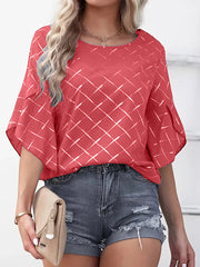 Women's T-Shirts Loose Casual Lotus Leaf Sleeve T-Shirt