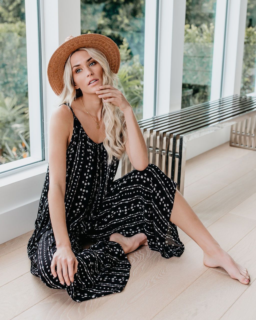 Round Neck Spaghetti Strap Casual Loose Jumpsuit