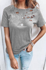 Ripped Short Sleeve T Shirt