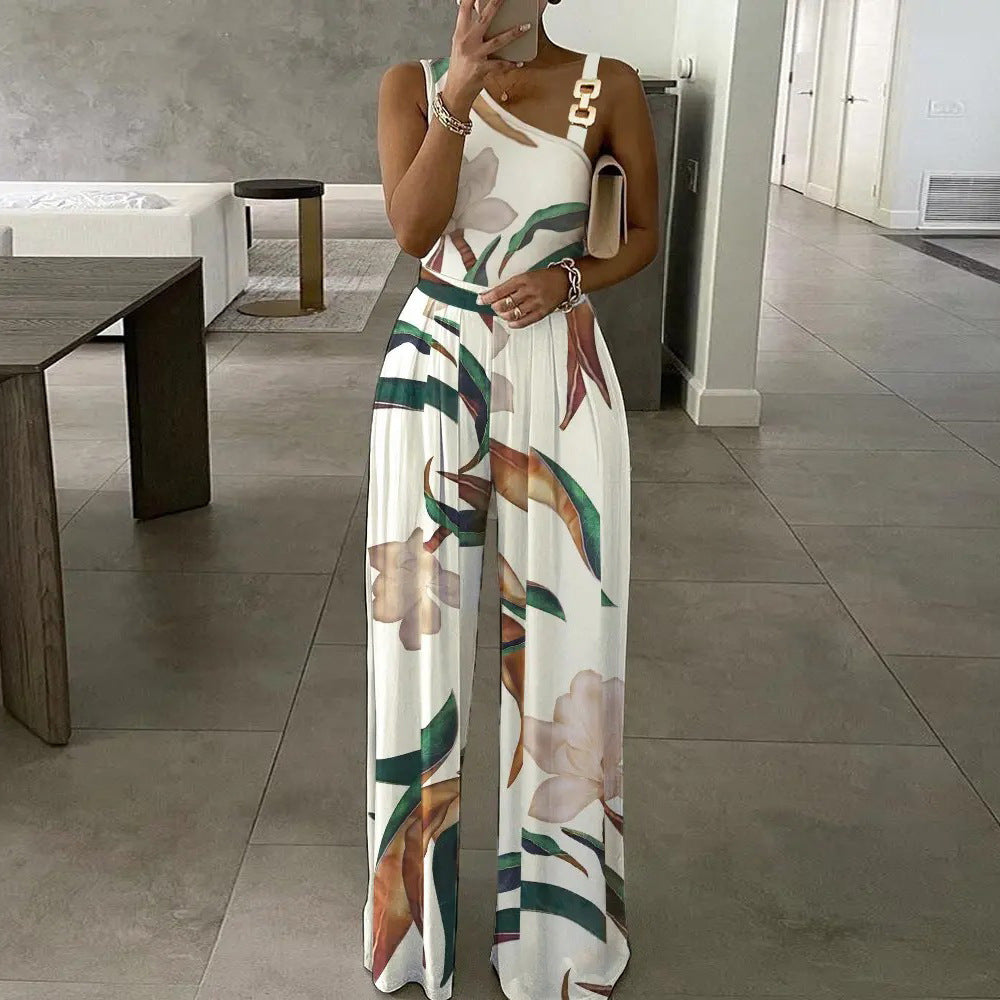 Sleeveless Strap High Waist Jumpsuit