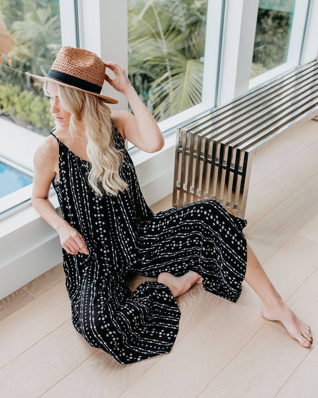 Round Neck Spaghetti Strap Casual Loose Jumpsuit