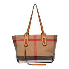 Canvas Zipper Pattern Large Textured Shoulder Women Handbags
