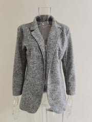 Lapel Collar Blazer Open Front Cardigan Coat