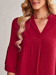 Women's Dresses Solid Color Loose V Neck Mini Dress