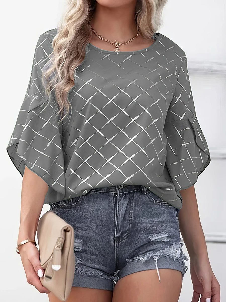Women's T-Shirts Loose Casual Lotus Leaf Sleeve T-Shirt