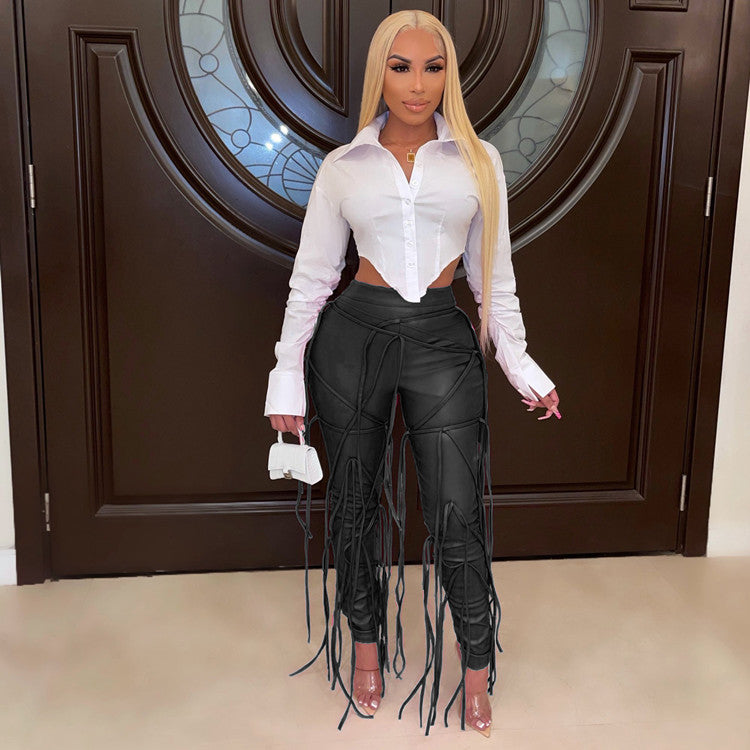 Women's String High Waist Pants
