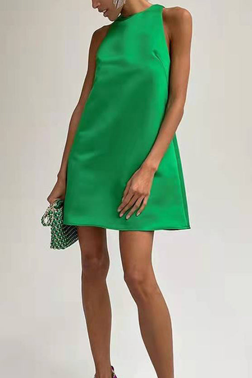 O Neck Sleeveless A Line Mini Dress