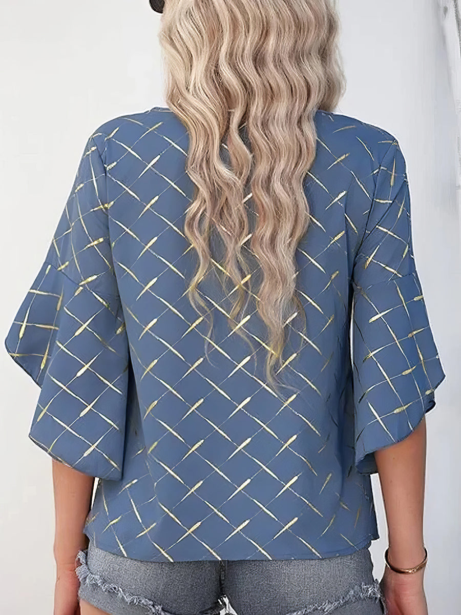 Women's T-Shirts Loose Casual Lotus Leaf Sleeve T-Shirt