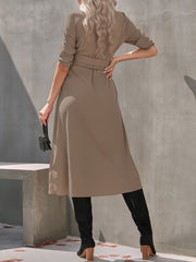 Women's Dresses Single Breasted Long Sleeve Shirt Dress