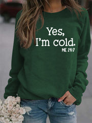 Printed Long Sleeve Crew Neck Solid Color Sweatshirt