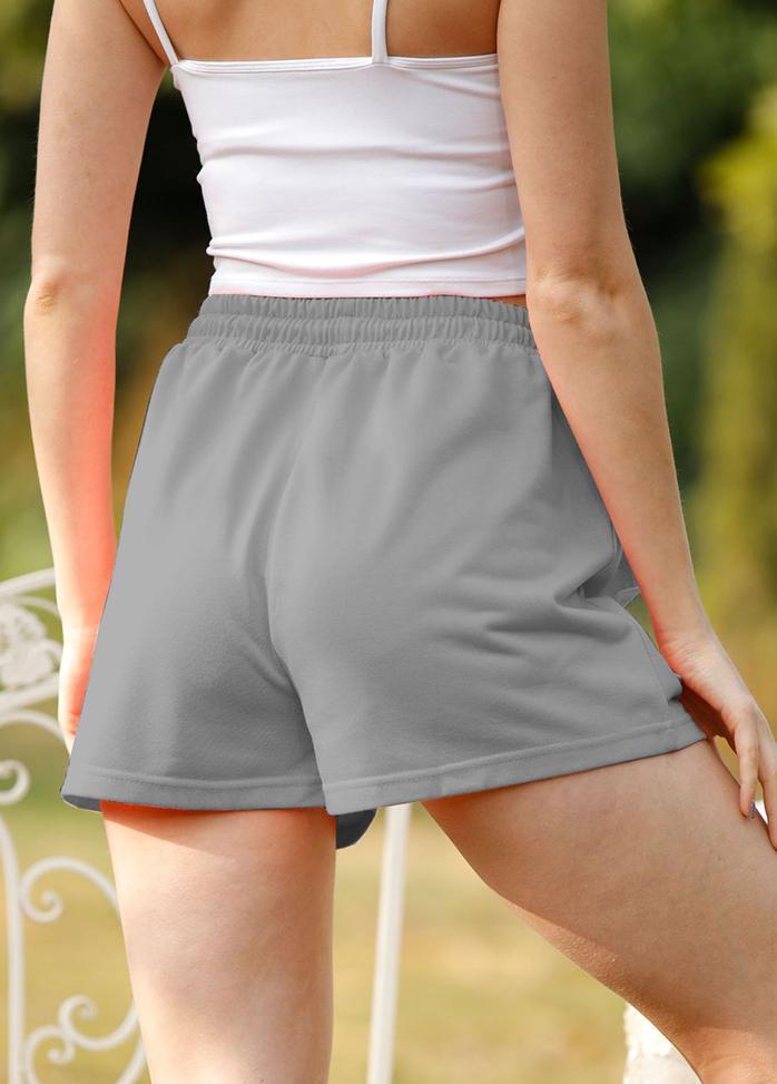 High Waist Lacing Solid Color Shorts