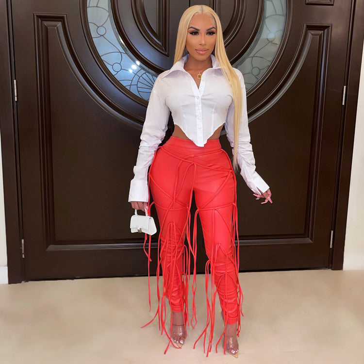 Women's String High Waist Pants