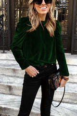 Casual Fleece Round Neck Long Sleeve Top