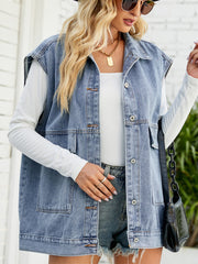 Women's Tank Tops Fashion Trend Denim Sleeveless Tank Top