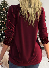 Solid Color 3/4 Sleeve Doubled Pleated Top Blouse