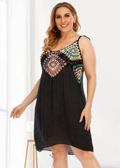 Cut Out Patchwork Straps Cover Up