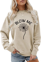 Printed Long Sleeve Crew Neck Loose Sweatshirt
