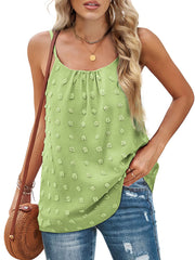 Women's Tank Tops Round Neck Pompom Sleeveless Tank Top