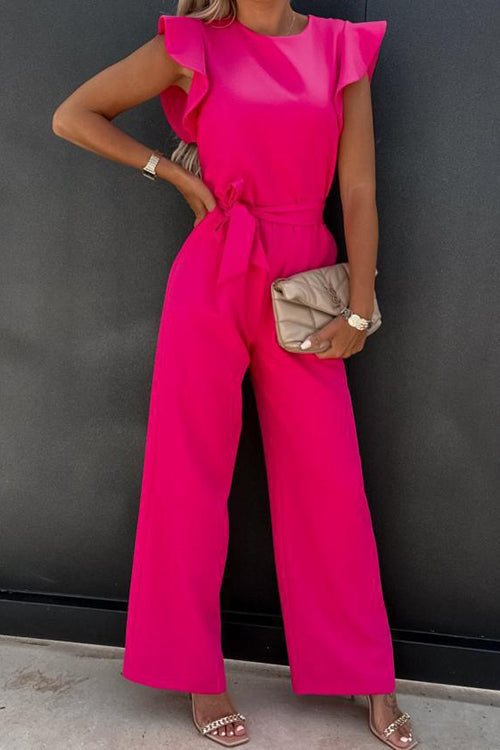 Impression Of You Ruffles Bleted Jumpsuits