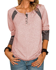 Casual Round Neck Long Sleeve Top