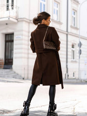 Open Front Lapel Collar Long Sleeve Long Velvet Jacket