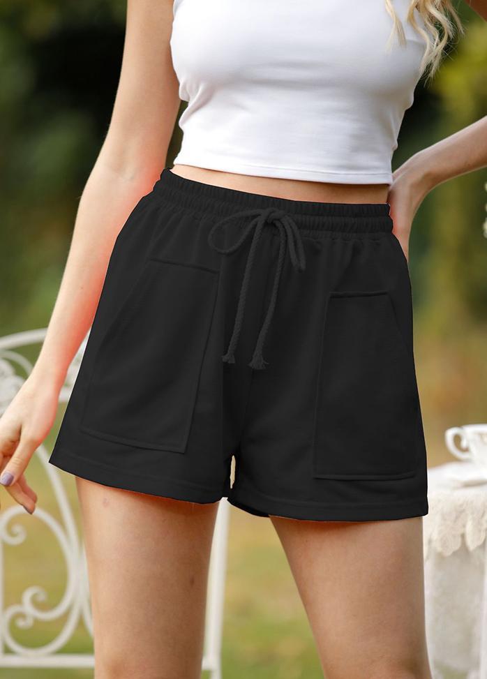 High Waist Lacing Solid Color Shorts
