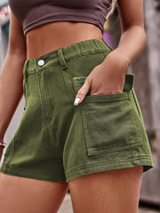 Women's Pants Sexy Button Pocket Denim Cargo Pants