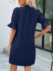 Women's Dresses Solid Color Loose V Neck Half Sleeve Mini Dress