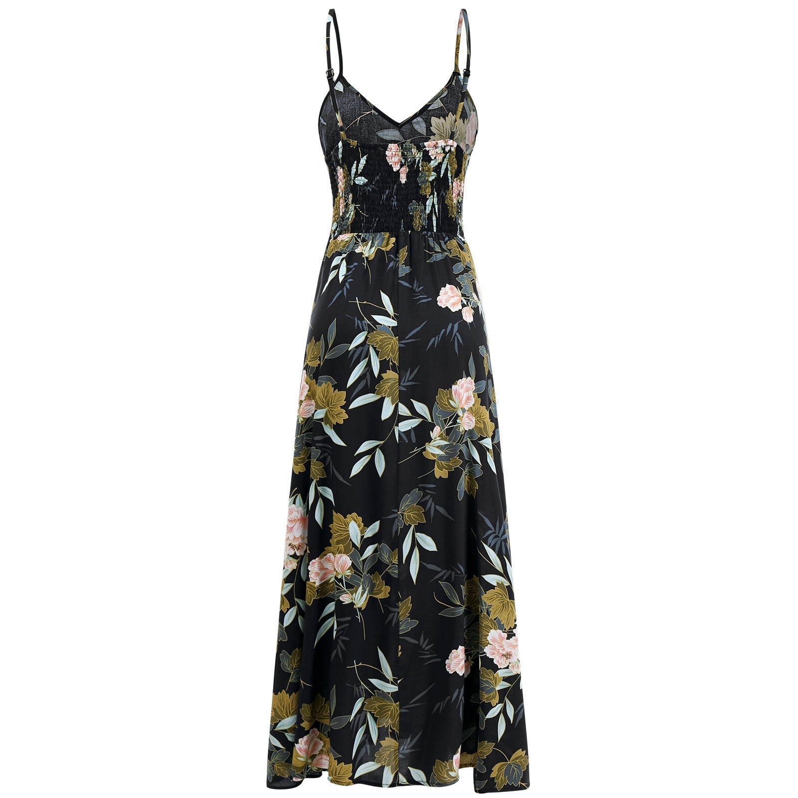 Side Split V Neck Spaghetti Strap Maxi Dress
