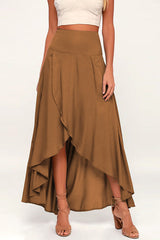 High Low Flare Shape Maxi Skirts