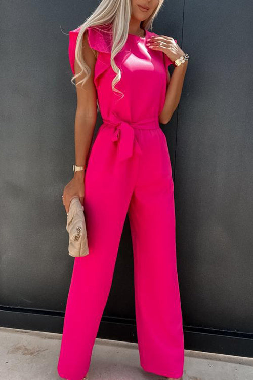 Impression Of You Ruffles Bleted Jumpsuits