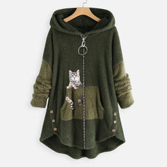 Zip Up Sherpa Fleece Hoodie Sweater Pullover