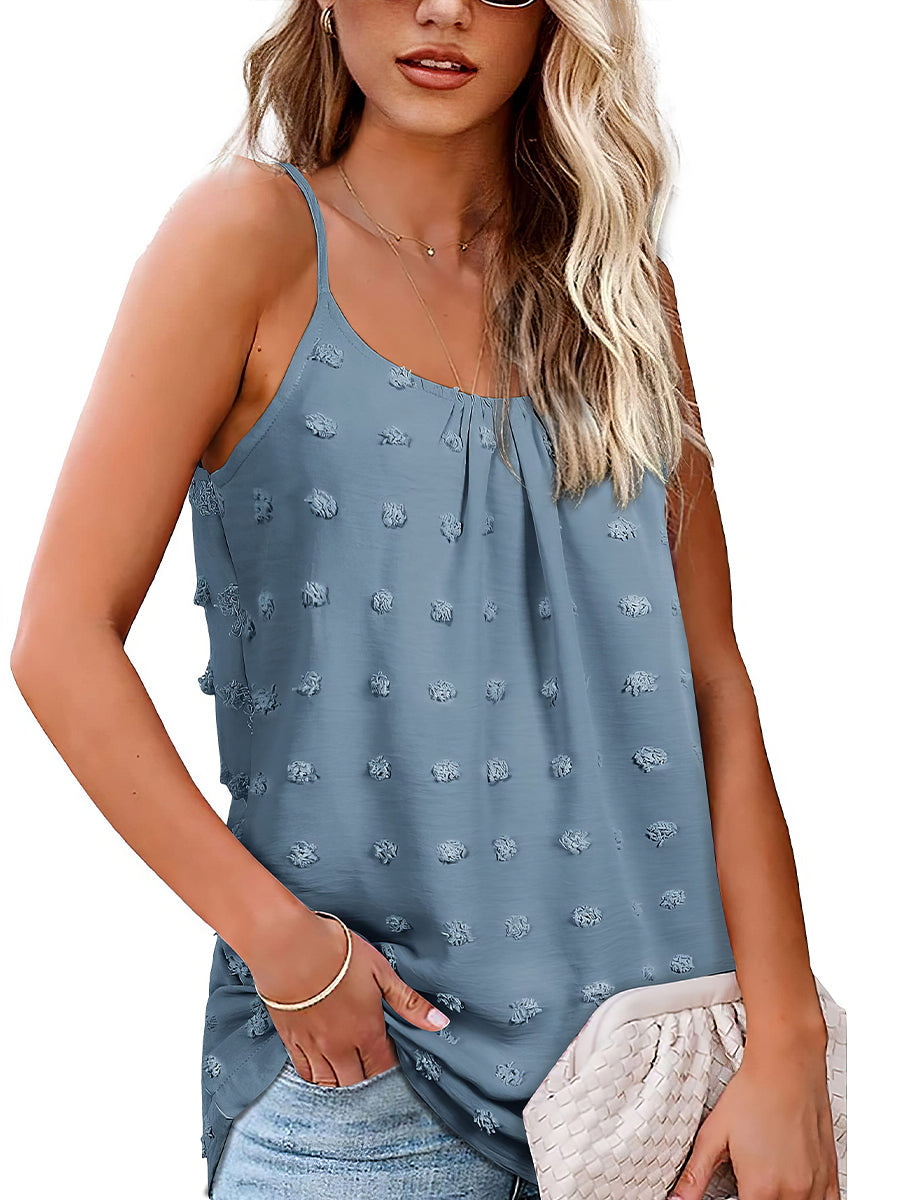 Women's Tank Tops Round Neck Pompom Sleeveless Tank Top