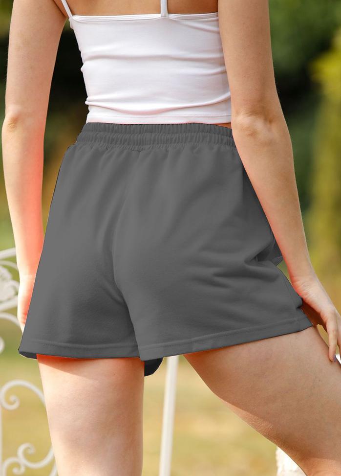 High Waist Lacing Solid Color Shorts